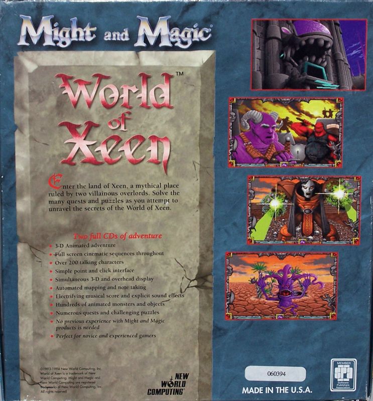 Back Cover for Might and Magic: World of Xeen (DOS)