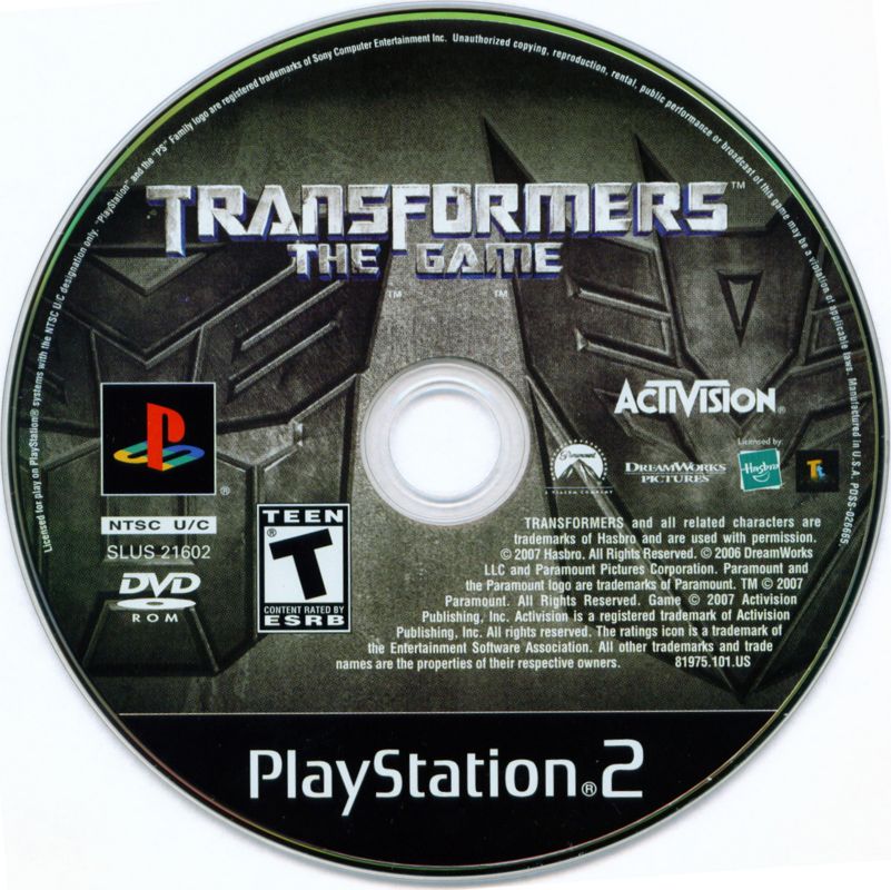 Media for Transformers: The Game (PlayStation 2)