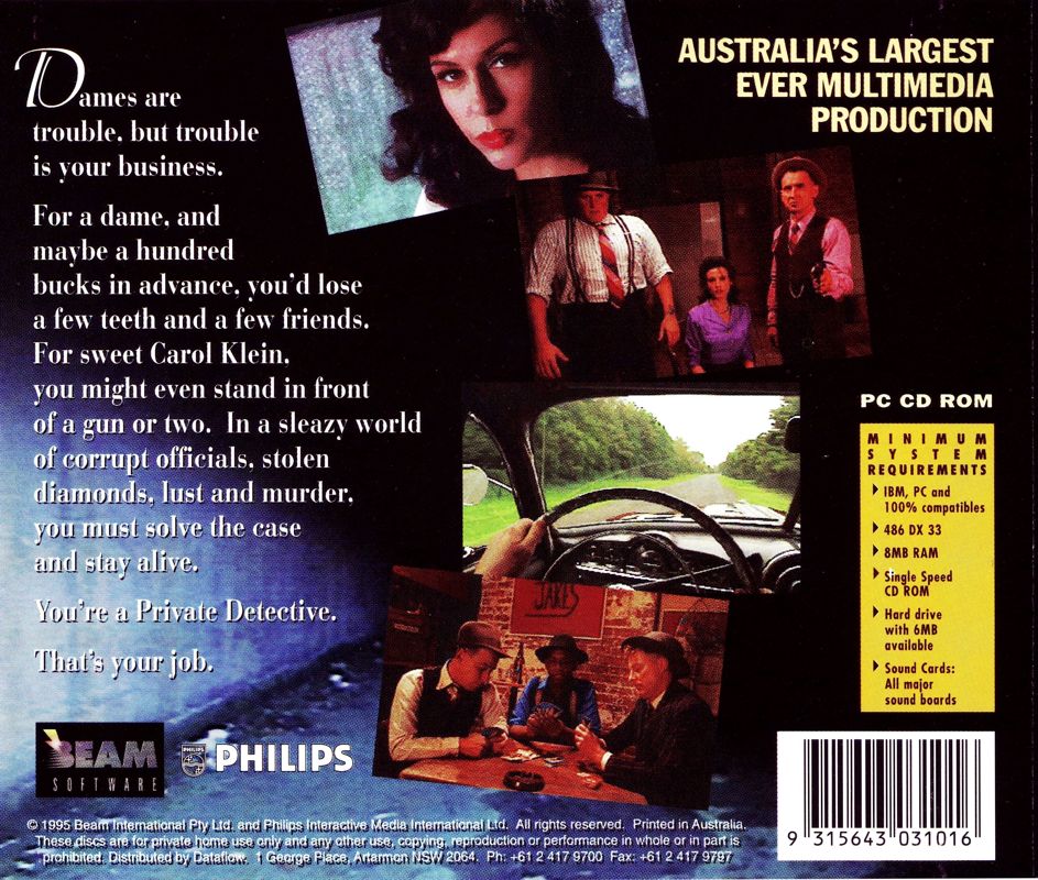 Other for The Dame Was Loaded (DOS): Jewel Case - Back
