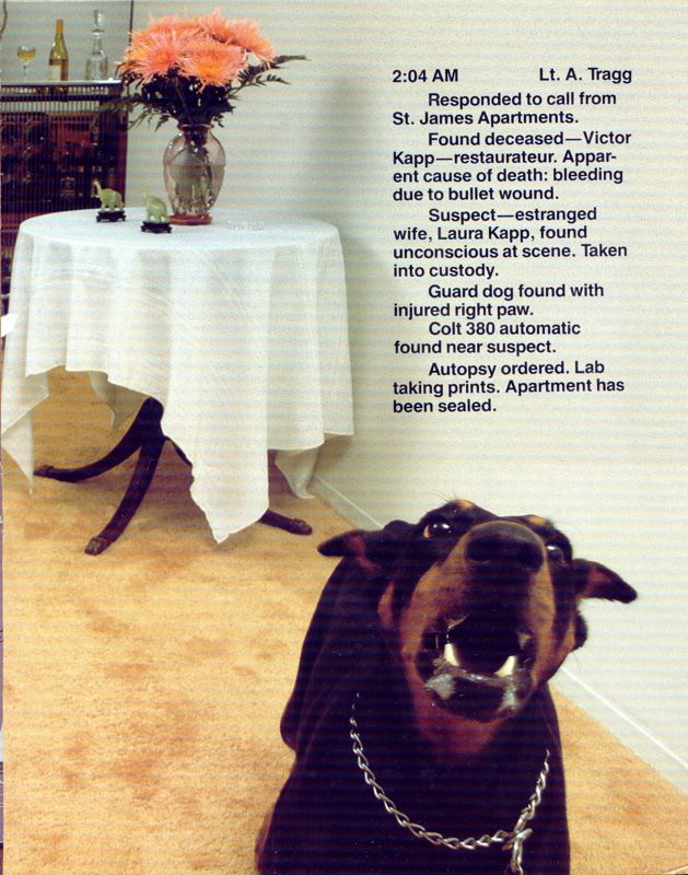 Inside Cover for Perry Mason: The Case of the Mandarin Murder (Commodore 64): Right Side