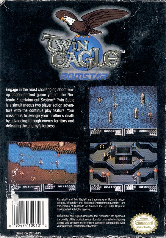 Back Cover for Twin Eagle (NES)