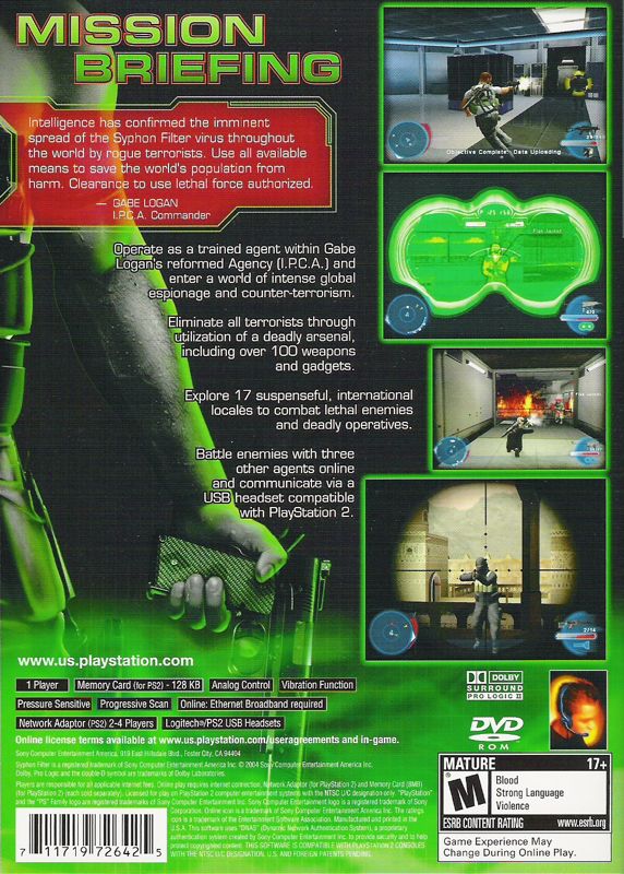 Syphon Filter: The Omega Strain cover or packaging material