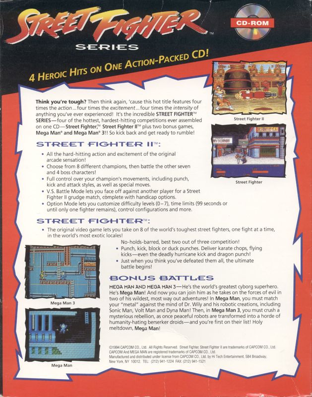 Back Cover for Street Fighter Series (DOS)