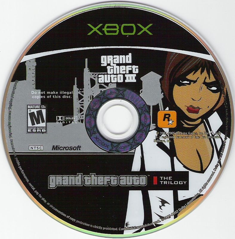 Media for Grand Theft Auto: The Trilogy (Xbox): Grand Theft Auto 3 Disc
