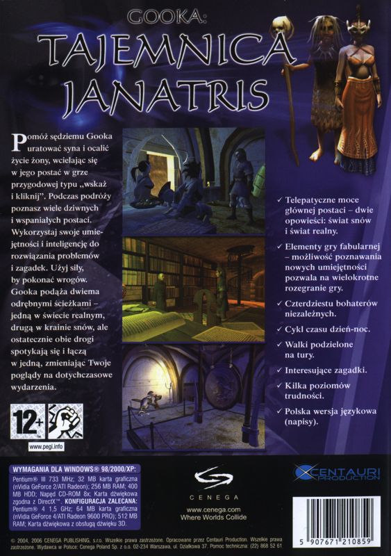 Back Cover for Gooka: The Mystery of Janatris (Windows)