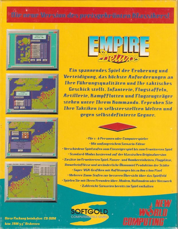 Back Cover for Empire Deluxe (DOS and Windows 3.x)