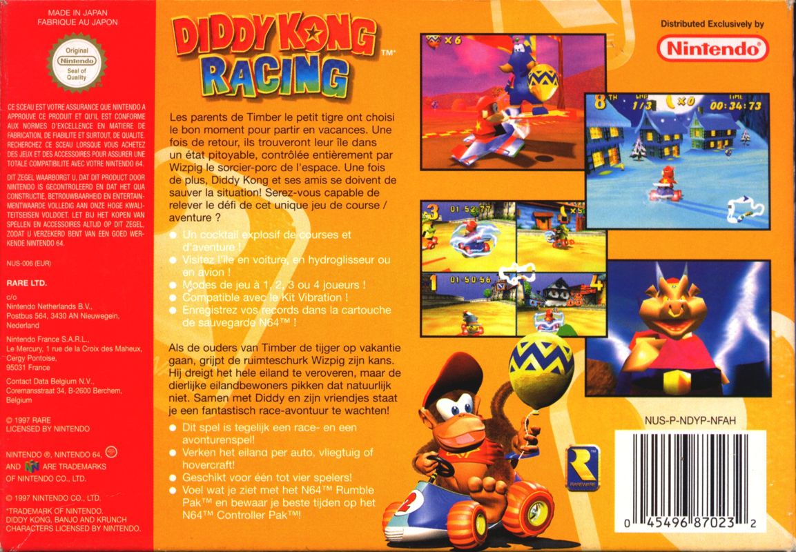 Back Cover for Diddy Kong Racing (Nintendo 64)