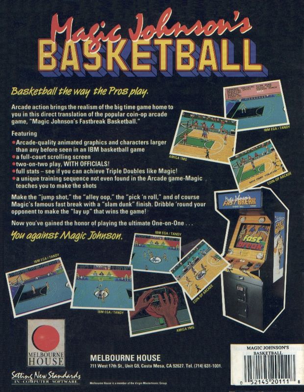 Back Cover for Magic Johnson's Fast Break (Commodore 64)