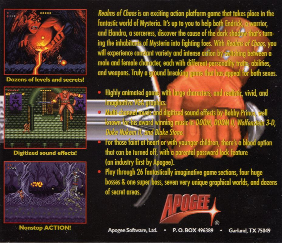 Back Cover for Realms of Chaos (DOS)