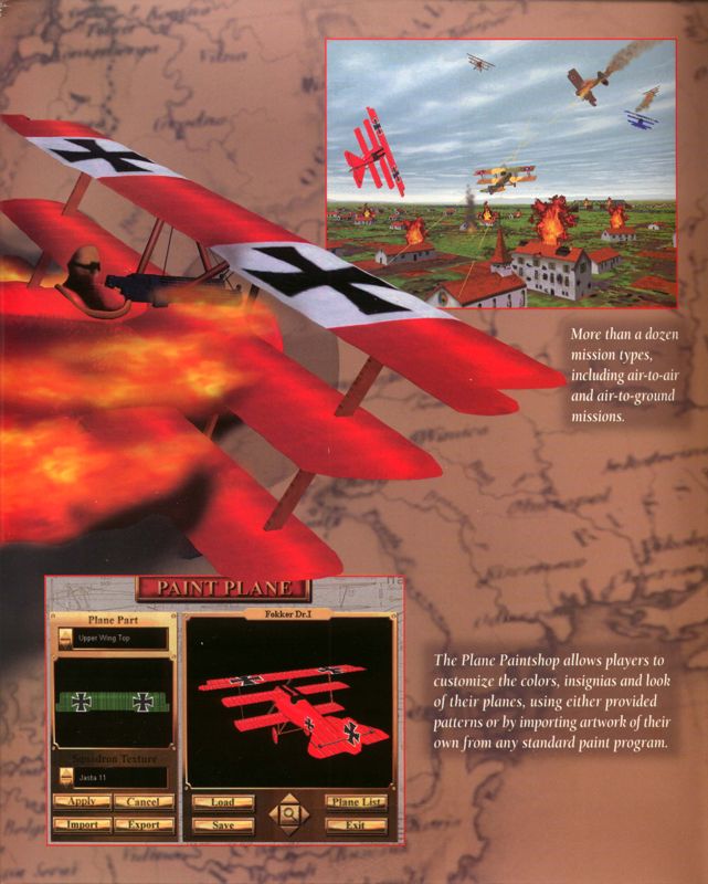 Inside Cover for Red Baron II (Windows): right flap