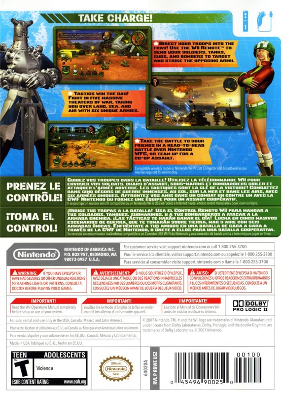 Back Cover for BWii: Battalion Wars 2 (Wii)