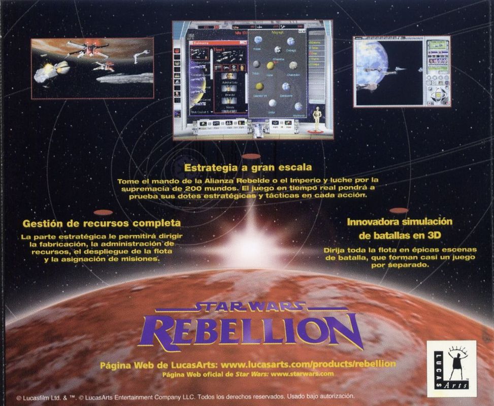 Other for Star Wars: Rebellion (Windows): Jewel Case Back