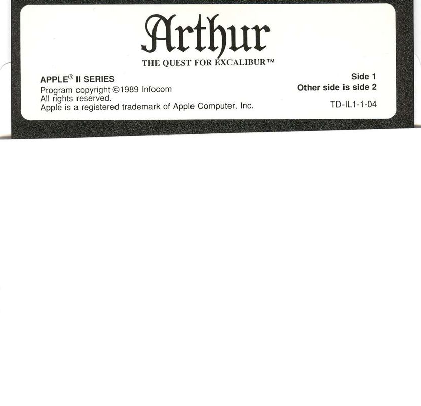 Media for Arthur: The Quest for Excalibur (Apple II): 1/3