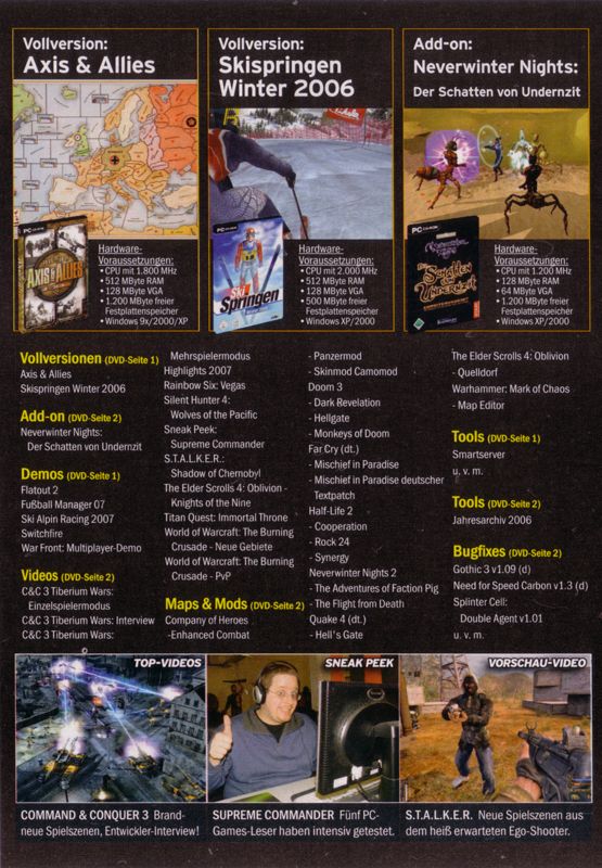 Back Cover for Axis & Allies (Windows) (PC Games 02/2007 covermount)