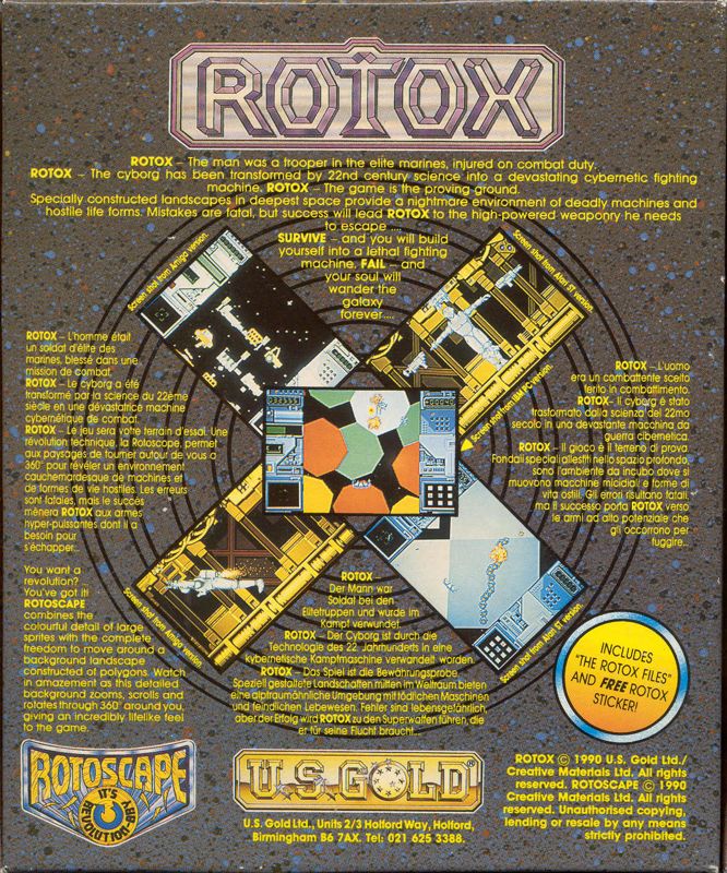 Back Cover for Rotox (Atari ST)