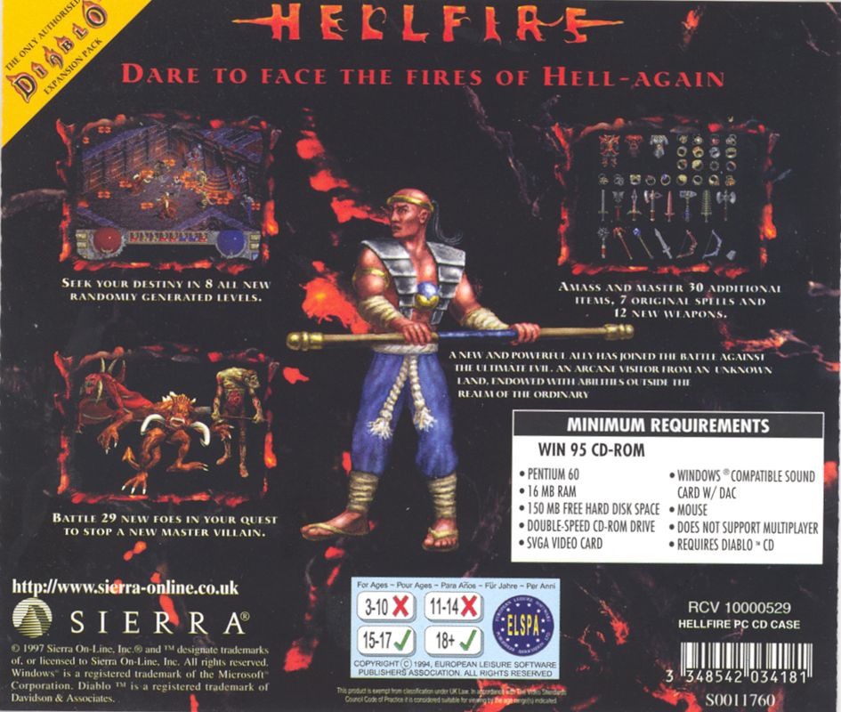 Other for Hellfire (Windows): Jewel Case - Back