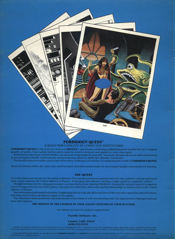 Back Cover for Forbidden Quest (Atari ST)