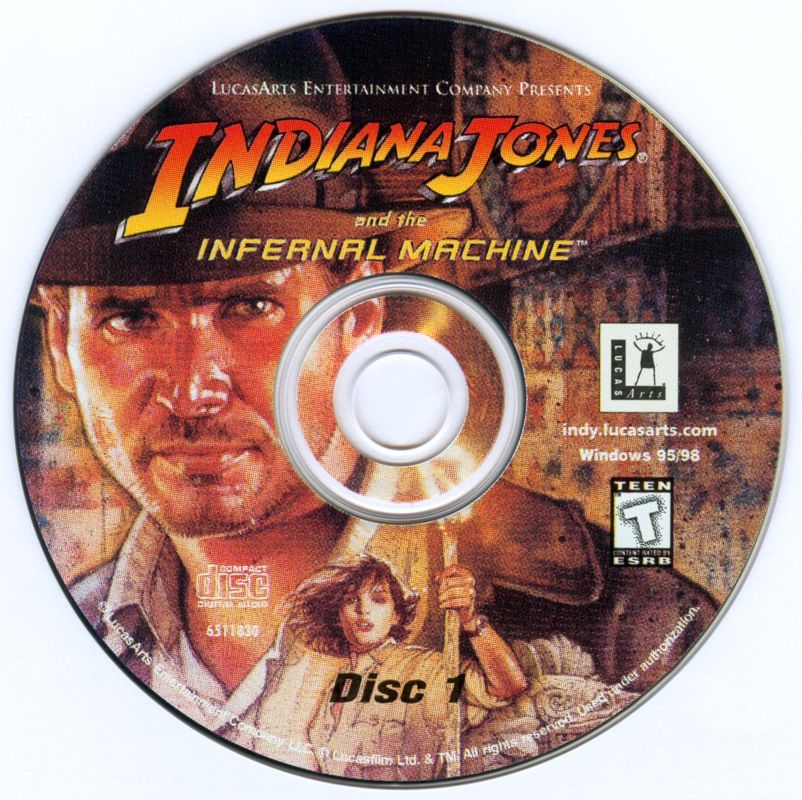 Media for Indiana Jones and the Infernal Machine (Windows): Disc 1