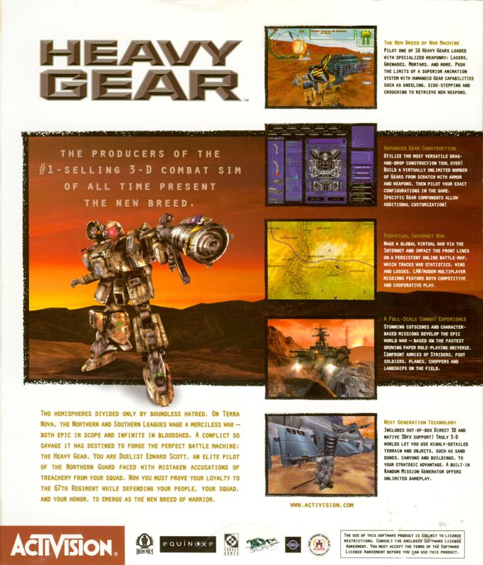Back Cover for Heavy Gear (Windows)