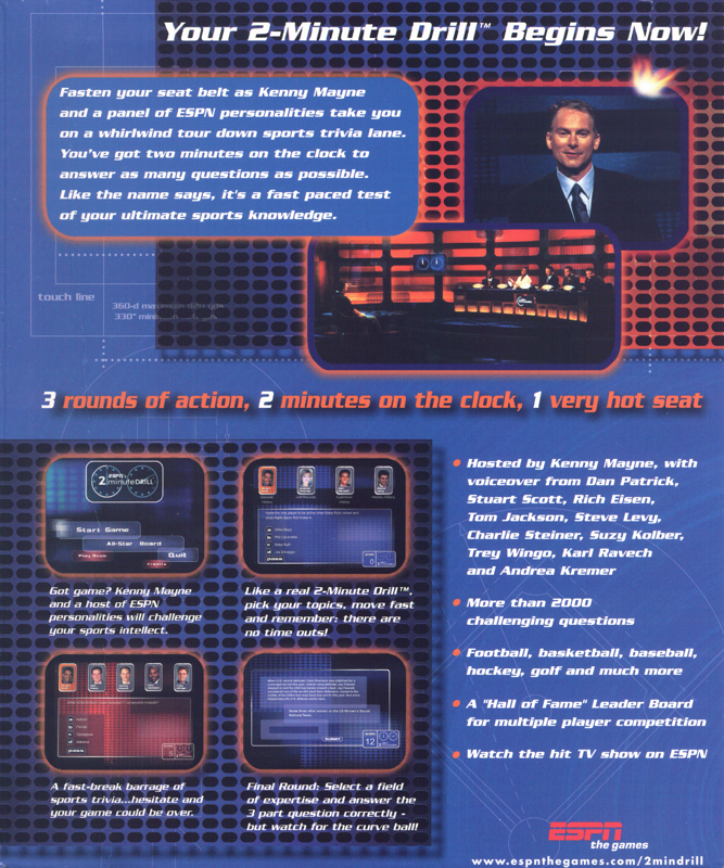 Back Cover for ESPN's 2-Minute Drill (Macintosh and Windows)
