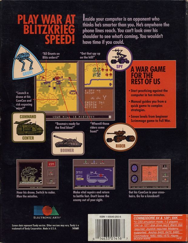 Back Cover for Modem Wars (Commodore 64)