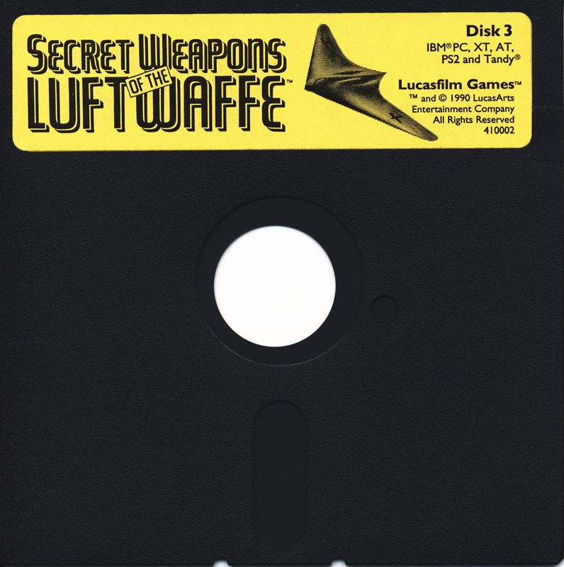 Media for Secret Weapons of the Luftwaffe (DOS) (5.25 disk release (alternate sticker)): Disk 3