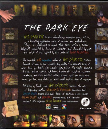 Back Cover for The Dark Eye (Macintosh and Windows and Windows 3.x)