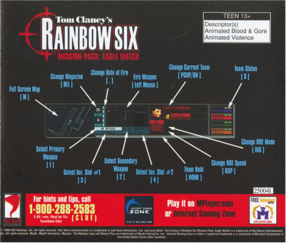 Other for Tom Clancy's Rainbow Six: Gold Pack Edition (Windows) (Re-release): Mission Pack: Eagle Watch Jewel Case - Back