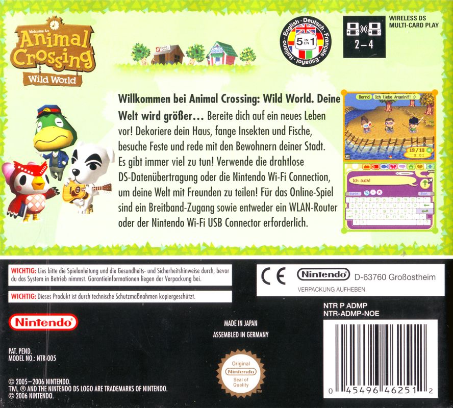 Animal Crossing: Wild World cover or packaging material - MobyGames