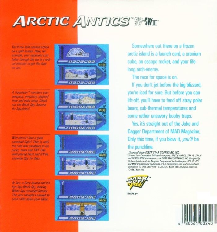 Back Cover for Spy vs. Spy III: Arctic Antics (Apple II)