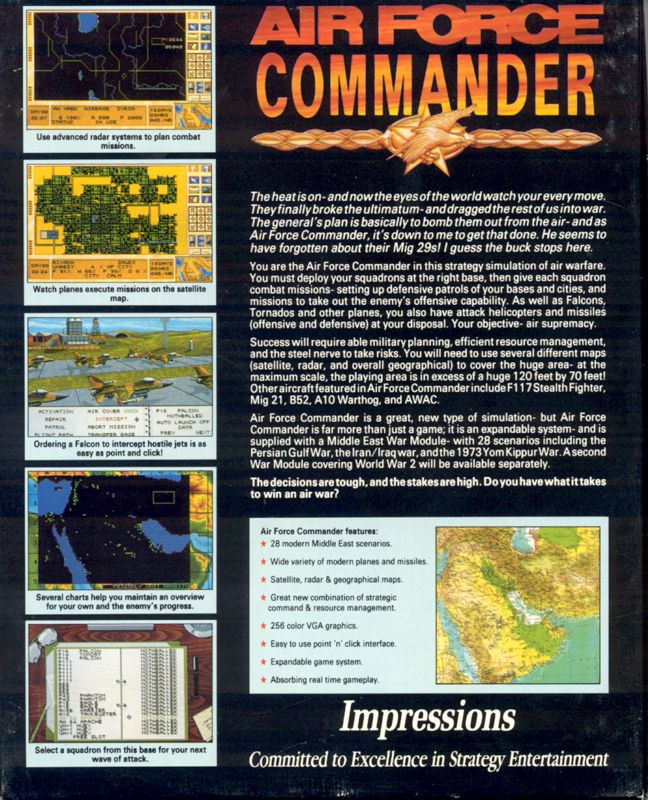 Back Cover for Air Force Commander (DOS)