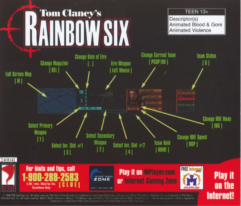 Other for Tom Clancy's Rainbow Six: Gold Pack Edition (Windows) (Re-release): Rainbow Six Jewel Case - Back