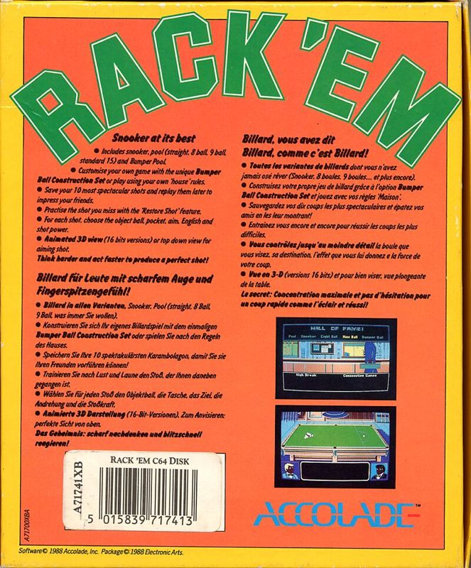 Rack 'Em cover or packaging material MobyGames