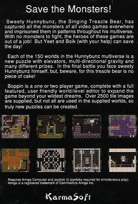 Back Cover for Boppin' (Amiga)