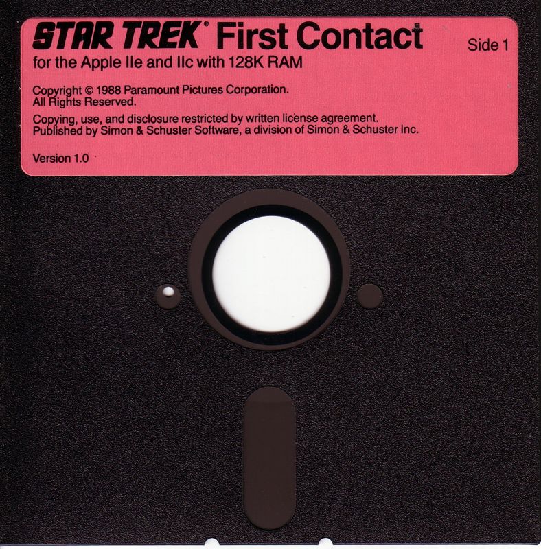 Media for Star Trek: First Contact (Apple II): Disk 1 / 2