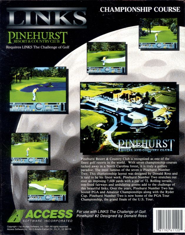 Links Championship Course Pinehurst Resort & Country Club cover or packaging material MobyGames