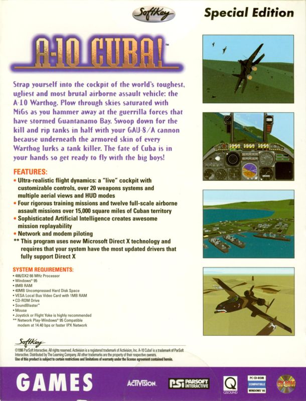 Back Cover for A-10 Cuba! (Windows) (SoftKey release)