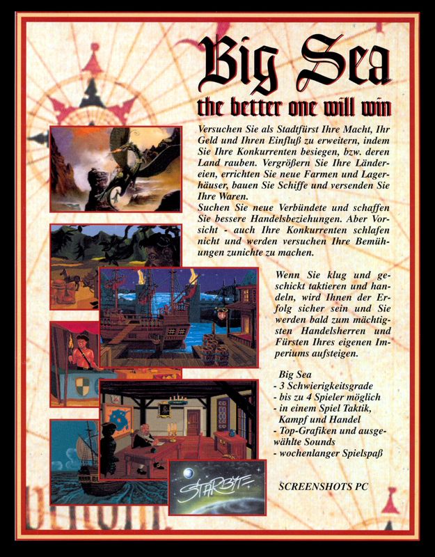 Back Cover for Big Sea: The Better One Will Win (DOS)