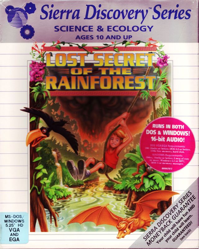 Front Cover for Lost Secret of the Rainforest (DOS and Windows 3.x) (5.25" Disk release)