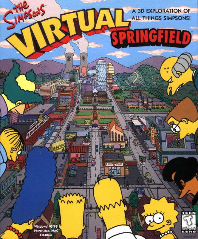 Front Cover for The Simpsons: Virtual Springfield (Macintosh and Windows) (Alternate box without transparent sleeve)