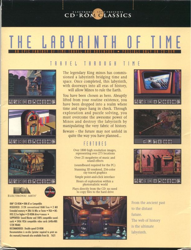Back Cover for The Labyrinth of Time (DOS) (CD-ROM Classics)