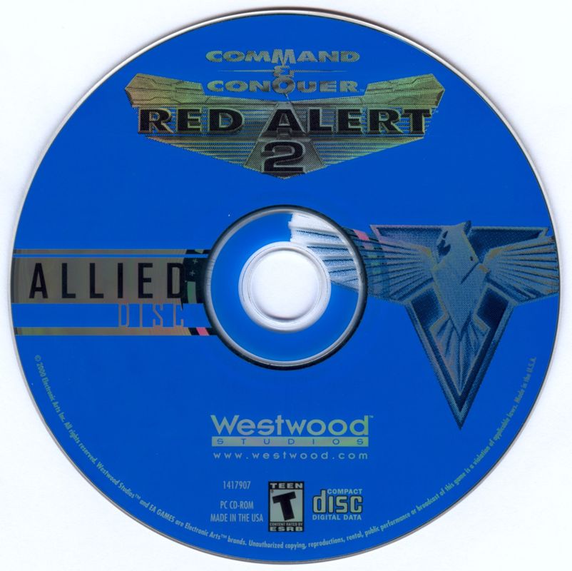 Media for Command & Conquer: Red Alert 2 (Collector's Edition) (Windows) (Soviet Tesla Trooper figurine release): Disc 1 - Allied