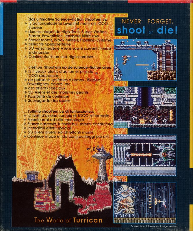 Back Cover for Turrican (Amiga)