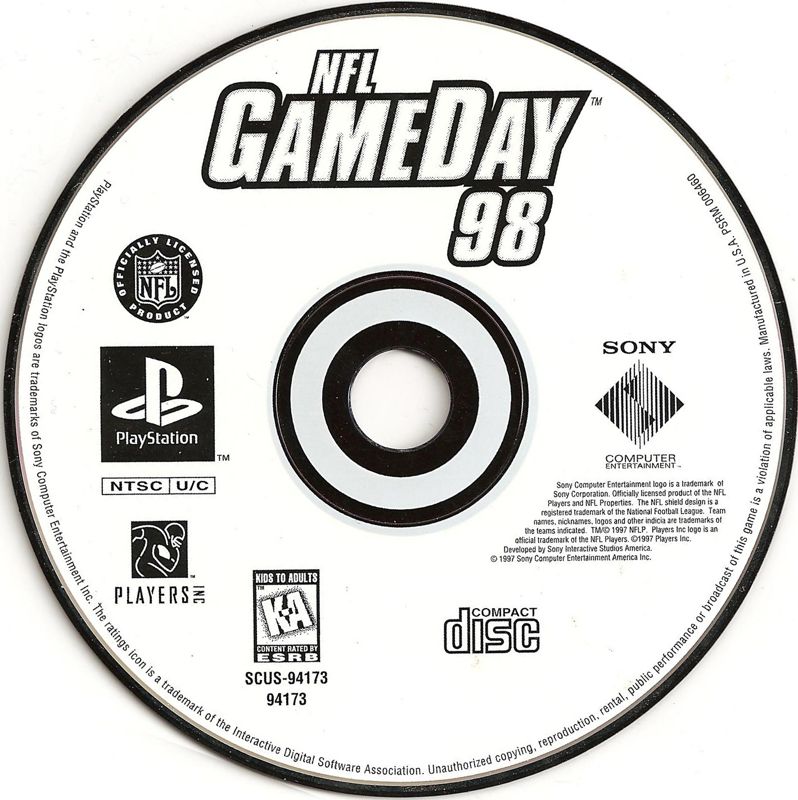 Media for NFL GameDay 98 (PlayStation)