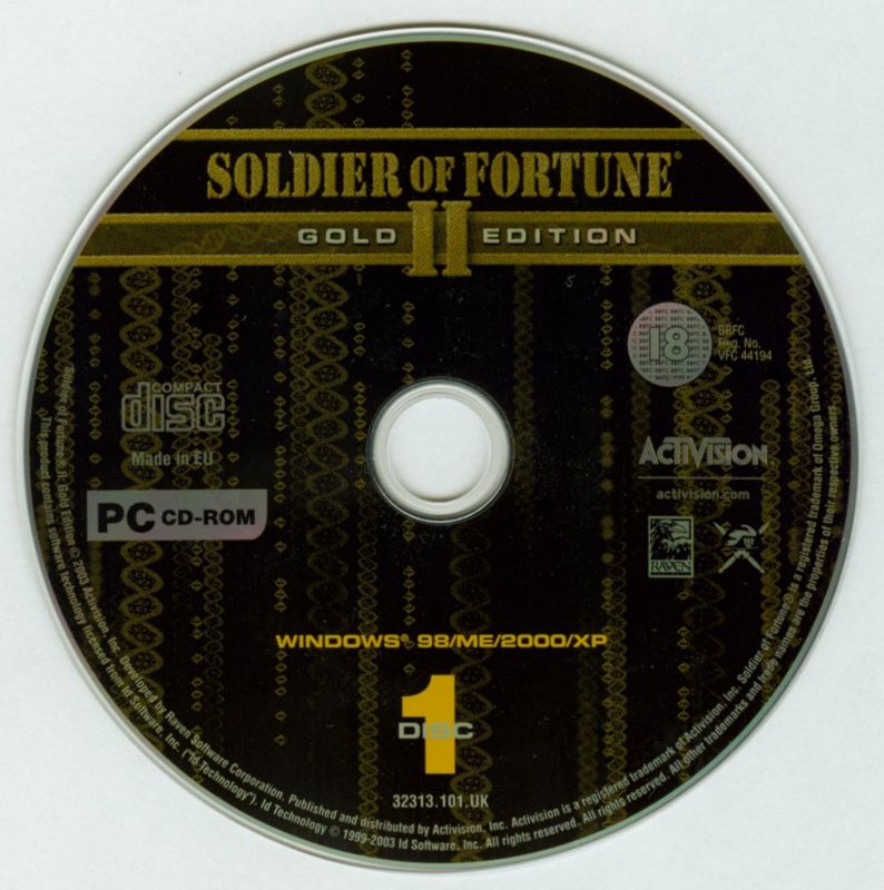 Media for Soldier of Fortune II: Double Helix - Gold Edition (Windows): Disc 1/2