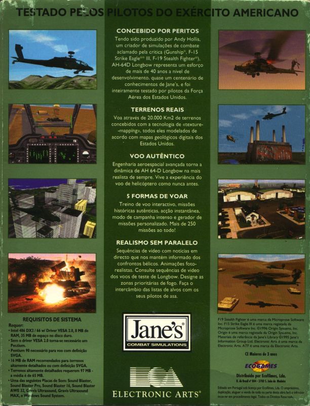 Back Cover for Jane's Combat Simulations: AH-64D Longbow (DOS)