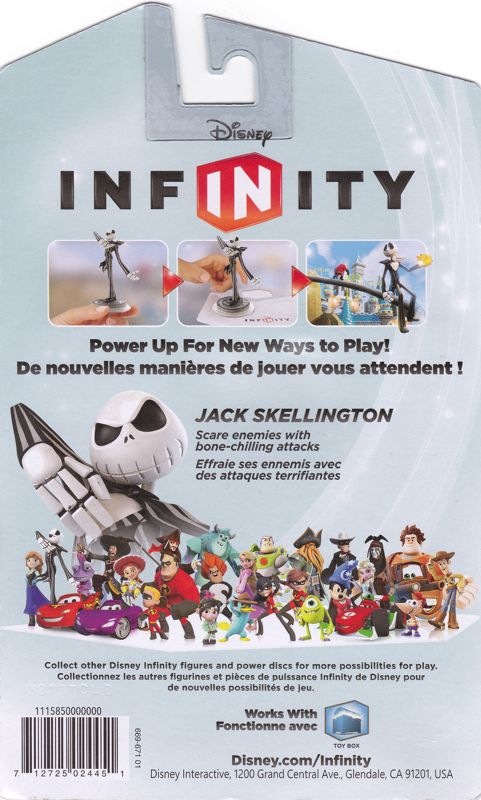 Back Cover for Disney Infinity: Jack Skellington (Nintendo 3DS and PlayStation 3 and Wii and Wii U and Windows and Xbox 360 and iPad)