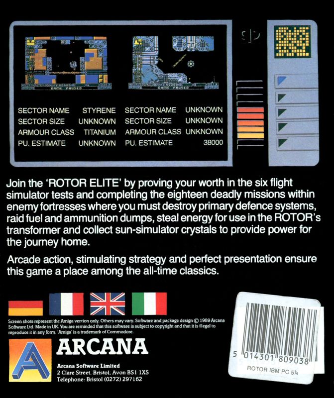 Back Cover for Rotor (DOS)