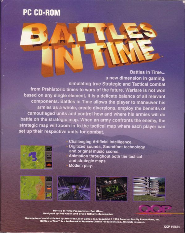 Back Cover for Battles in Time (DOS)