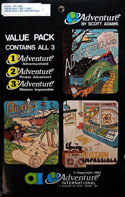 Front Cover for Adventure Value Pack #1 (Atari 8-bit and TRS-80)